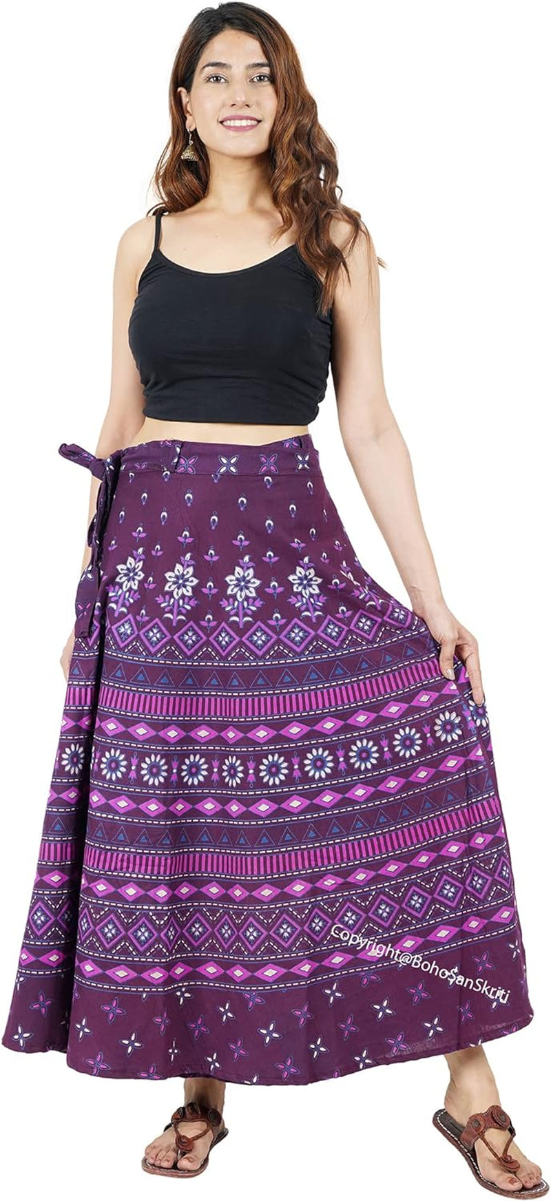 Indian Cotton WRAP around Skirts for Women Girls WEAR Boho Hippie Magic Skirt