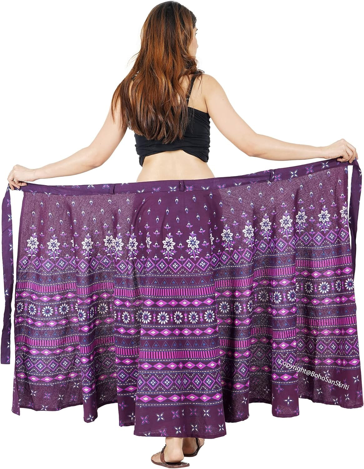 Indian Cotton WRAP around Skirts for Women Girls WEAR Boho Hippie Magic Skirt